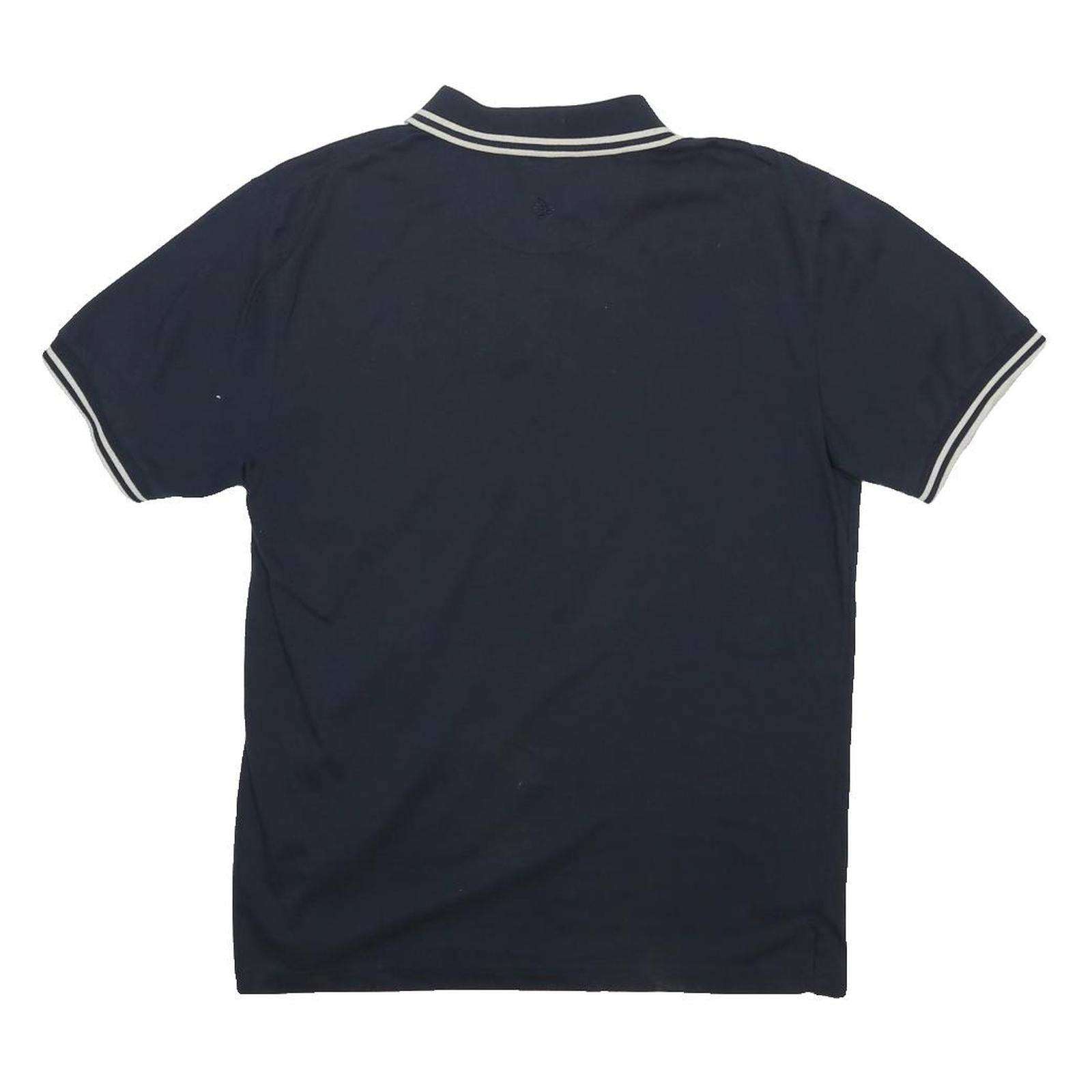 DUNLOP Mens Navy Blue Polo Shirt M Cotton Blend Short Sleeve Basic