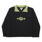 BRECKENRIDGE Womens Black & Green Patterned Pullover Jumper Cotton Blend XL Zip