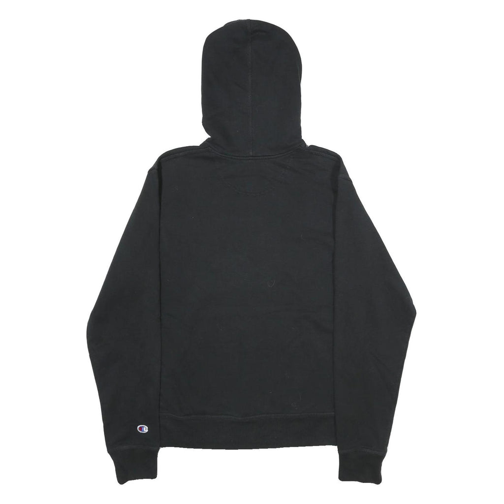 CHAMPION Mens Black Pullover Hoodie S Branded Logo Cotton Blend Casual