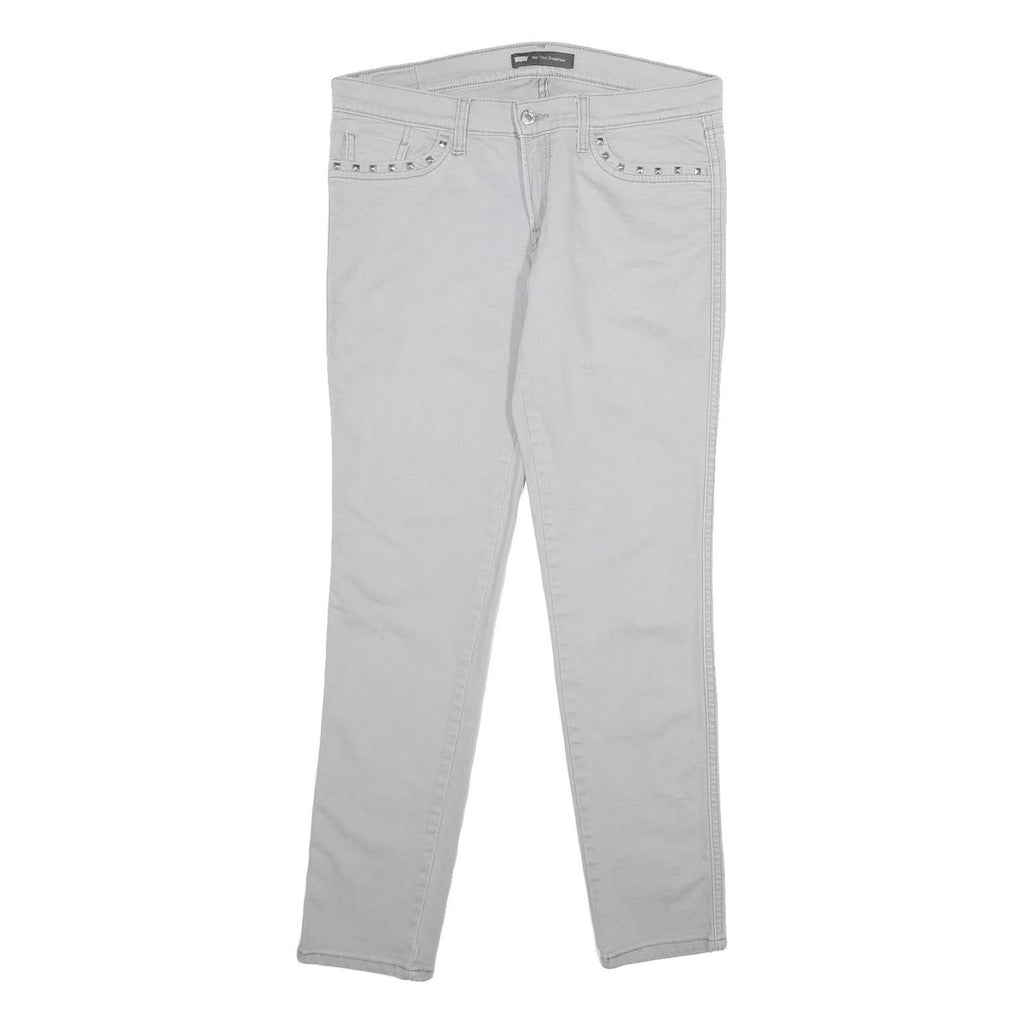 LEVI'S 524 Too Superlow Womens Jeans Relaxed Straight Denim Light W34 L32 Stud