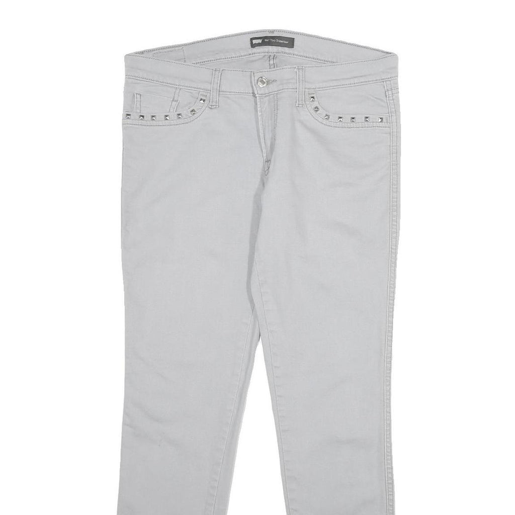 LEVI'S 524 Too Superlow Womens Jeans Relaxed Straight Denim Light W34 L32 Stud