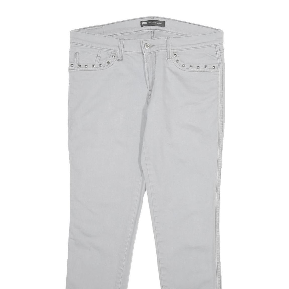 LEVI'S 524 Too Superlow Womens Jeans Relaxed Straight Denim Light W34 L32 Stud