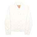 LEVI'S Womens White Button Jacket S Cotton Blend Plain Classic Casual Outerwear