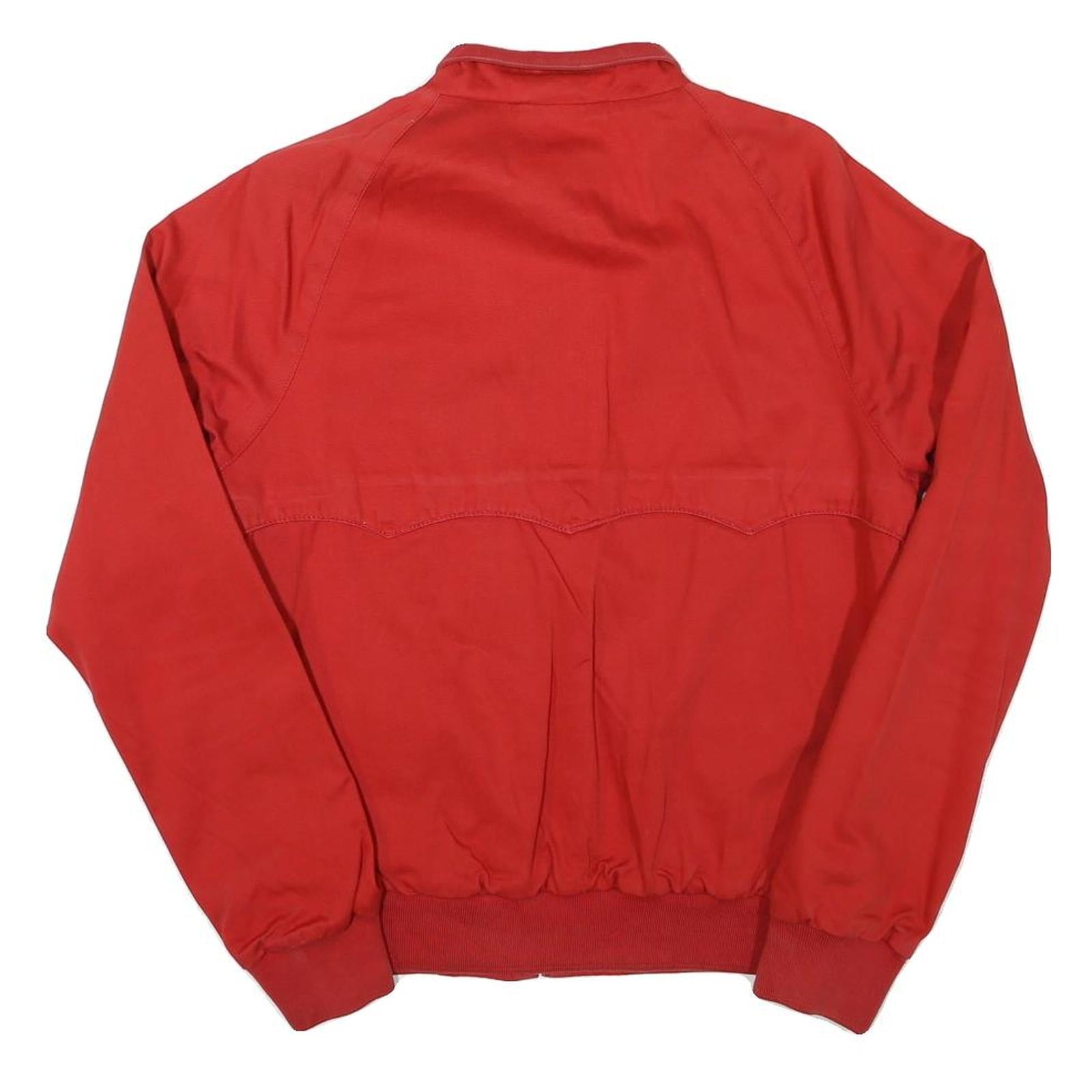JOHN ASHFIELD Mens Red Bomber Jacket S Cotton Blend Plain Casual Zip