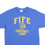 GILDAN Mens Blue Fife Football Camp T-Shirt L Short Sleeve Crew Neck Casual