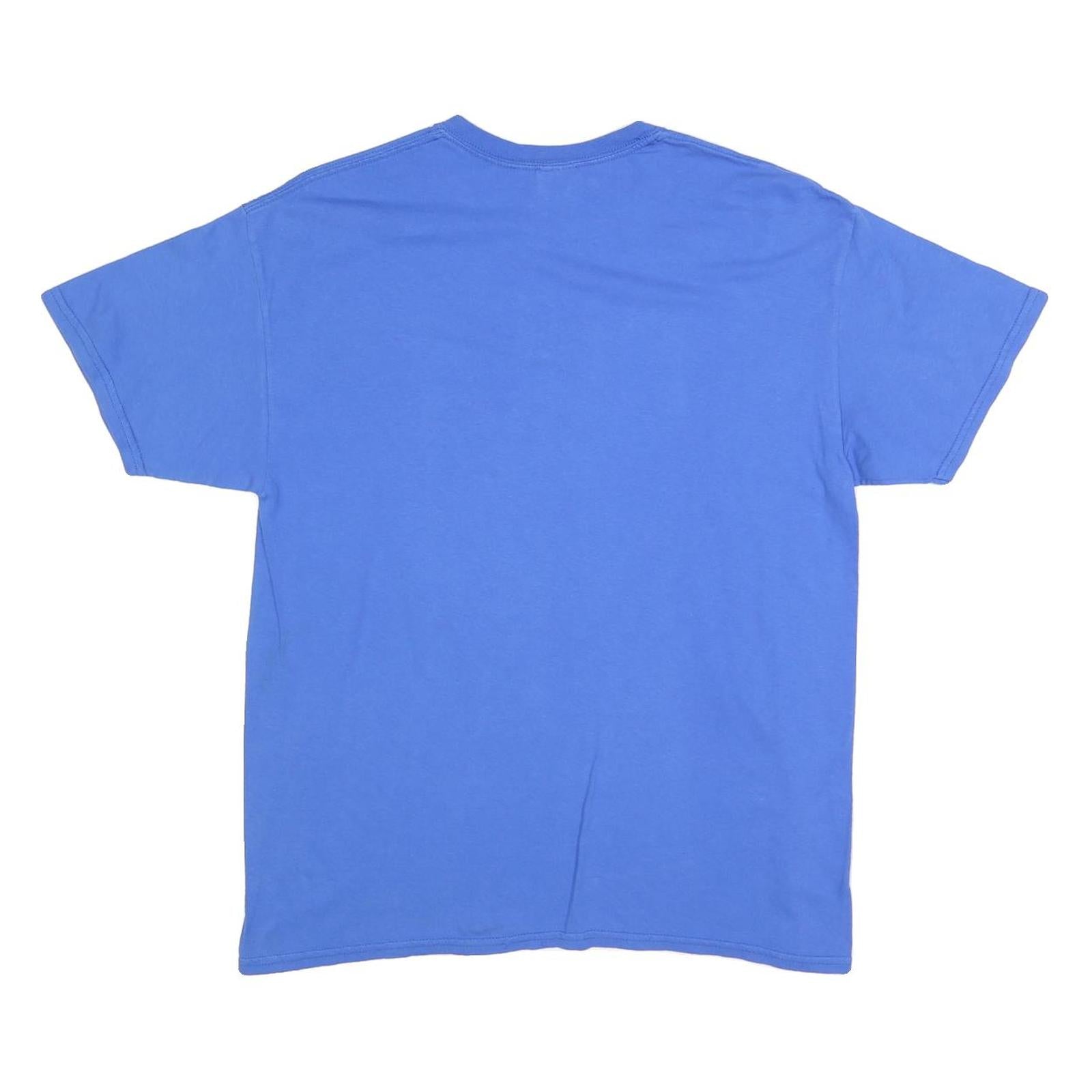 GILDAN Mens Blue Fife Football Camp T-Shirt L Short Sleeve Crew Neck Casual