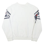 FILA Mens White & Navy Blue Crew Neck S Logo Sweatshirt Cotton Blend
