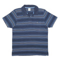 NIKE Mens Blue & White Striped Short Sleeve Polo Shirt L Cotton Pocket