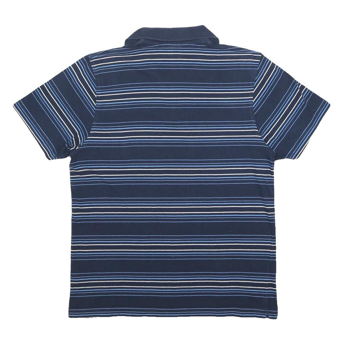 NIKE Mens Blue & White Striped Short Sleeve Polo Shirt L Cotton Pocket