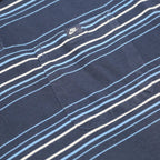 NIKE Mens Blue & White Striped Short Sleeve Polo Shirt L Cotton Pocket