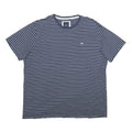 CREW CLOTHING Mens Blue & White Striped T-Shirt 2XL Short Sleeve Crew Neck