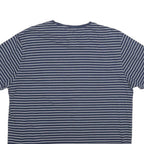 CREW CLOTHING Mens Blue & White Striped T-Shirt 2XL Short Sleeve Crew Neck