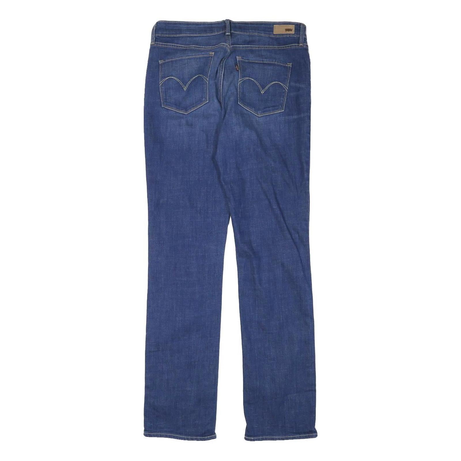 LEVI'S Womens Blue Regular Straight Denim Medium Wash W30 L32 Classic Zip Jeans