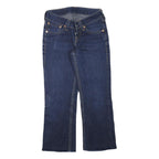 LEVI'S Womens Jeans Blue Regular Straight Denim Medium W28 L25 Cropped Frayed