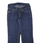 LEVI'S Womens Jeans Blue Regular Straight Denim Medium W28 L25 Cropped Frayed