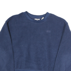 LEVI'S Mens Blue Plain Crew Neck Chunky Knit Jumper S Polyester Casual Wear