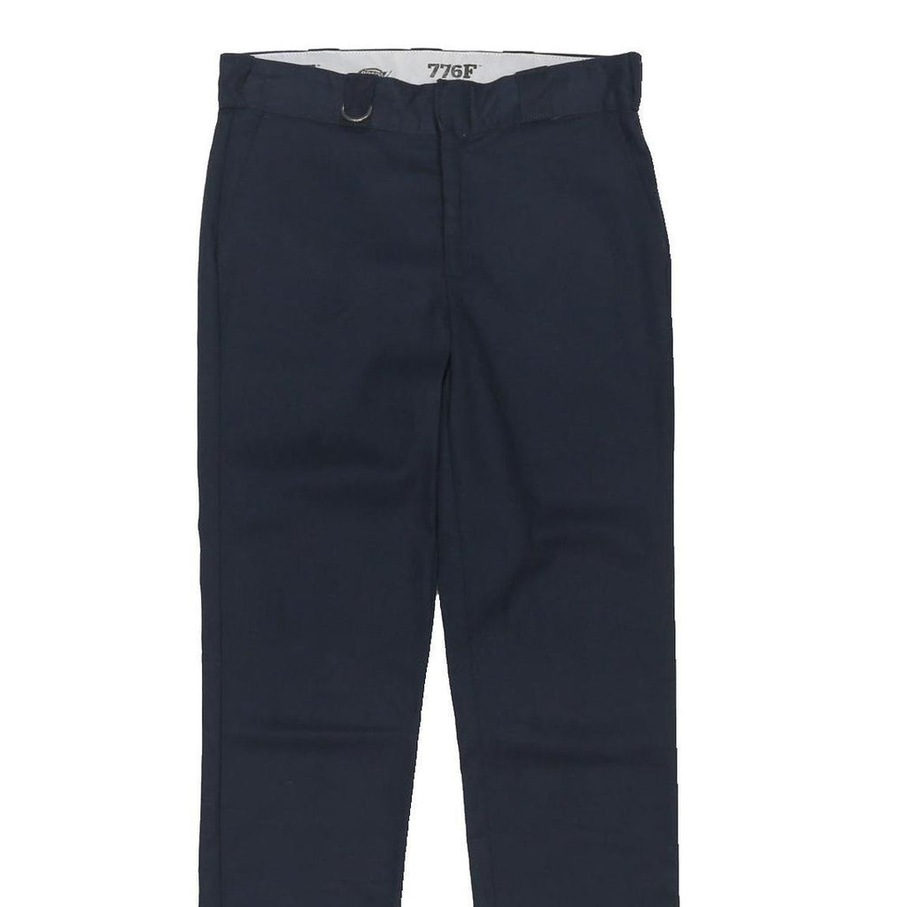 DICKIES Mens Cotton Blend Navy Regular Straight Trousers W31 L33 Workwear Casual
