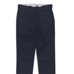 DICKIES Mens Cotton Blend Navy Regular Straight Trousers W31 L33 Workwear Casual