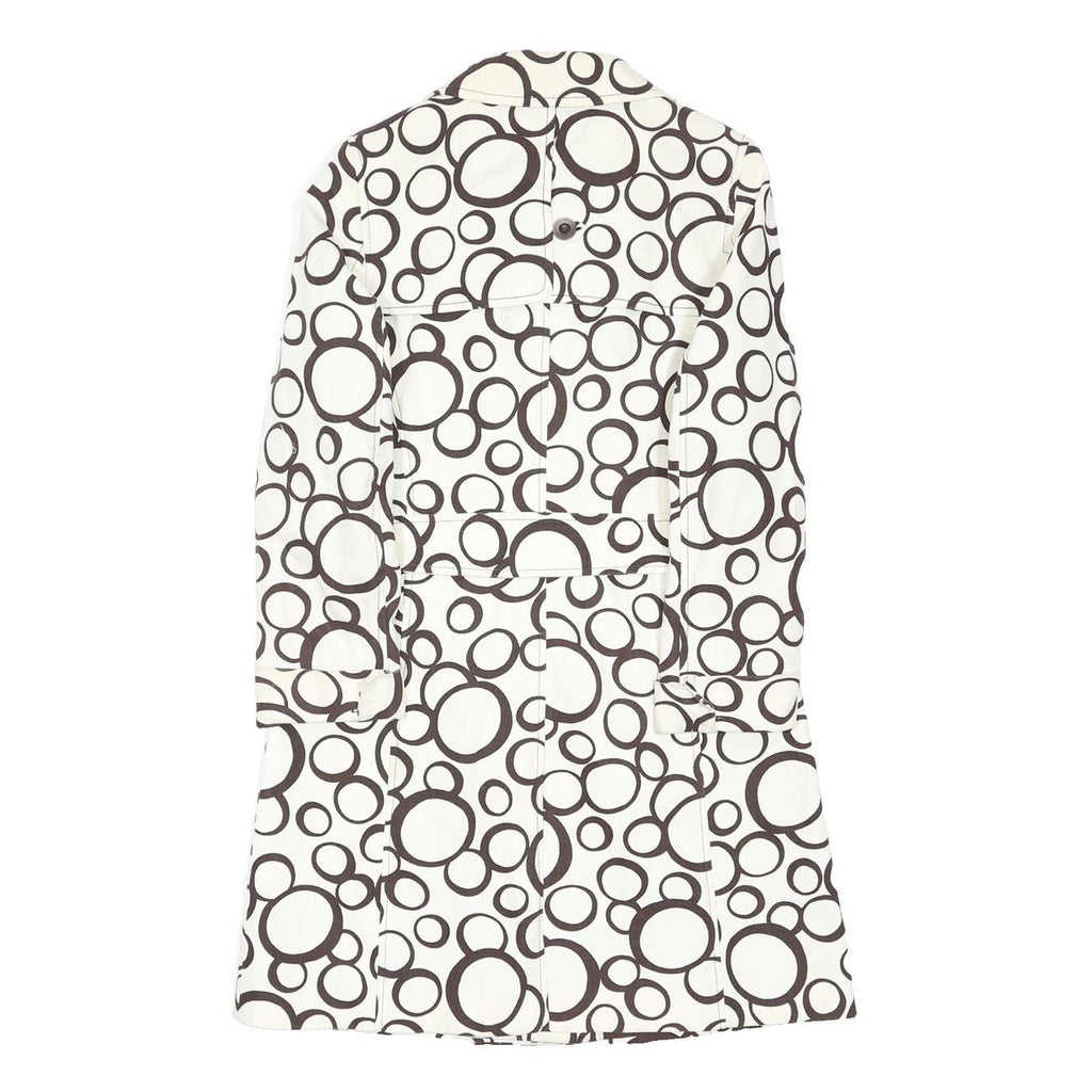 COAST Womens Cream & Brown Geometric Print Jacket UK 12 Cotton Blend Button