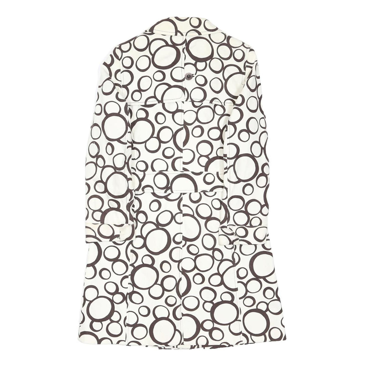 COAST Womens Cream & Brown Geometric Print Jacket UK 12 Cotton Blend Button
