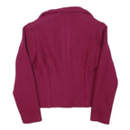 Womens Burgundy Wool Blend Button Jacket XS Tailored Plain Stylish Winter