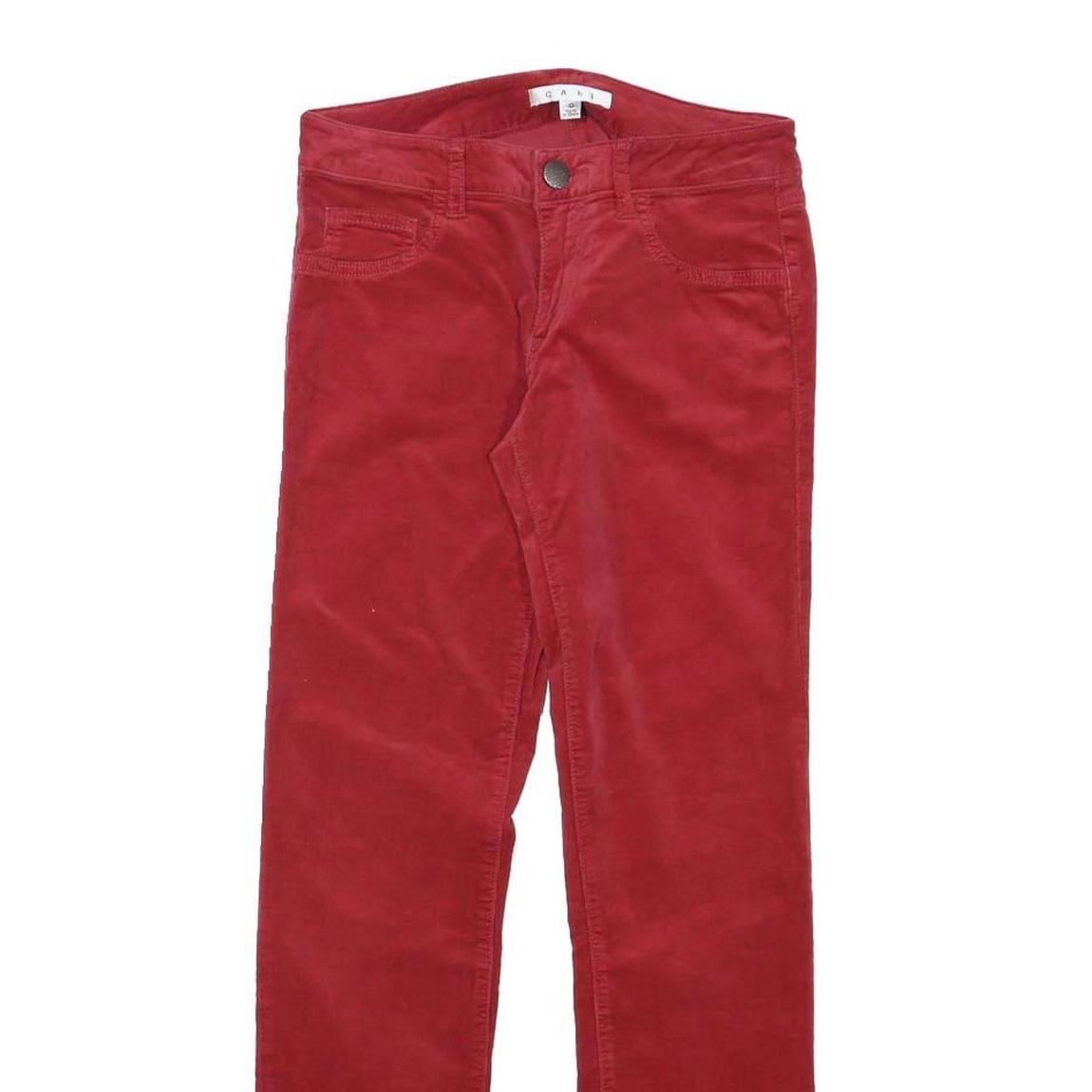 CABI Womens Cotton Blend Red Slim Skinny Trousers W26 L29 Stylish Zip Closure