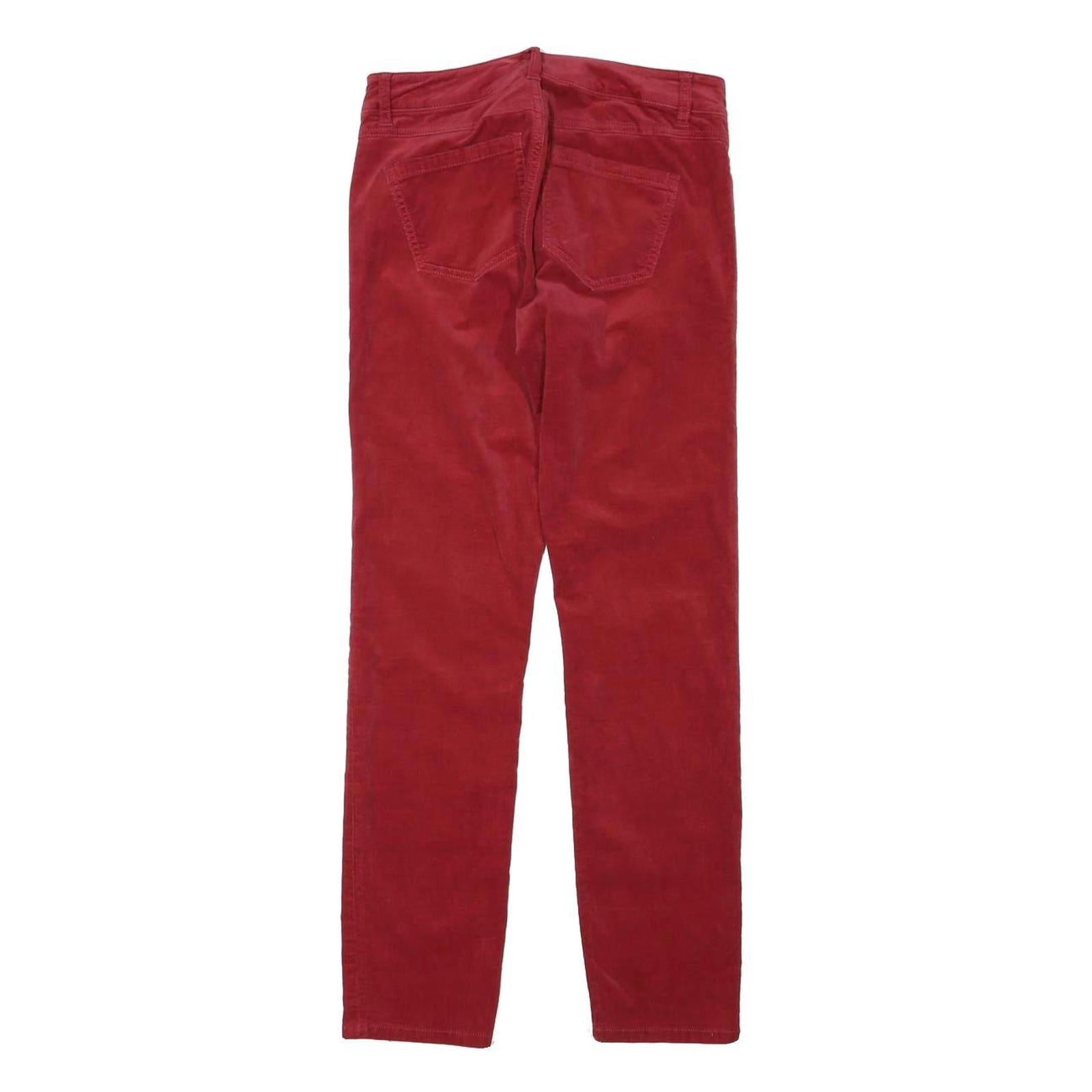CABI Womens Cotton Blend Red Slim Skinny Trousers W26 L29 Stylish Zip Closure
