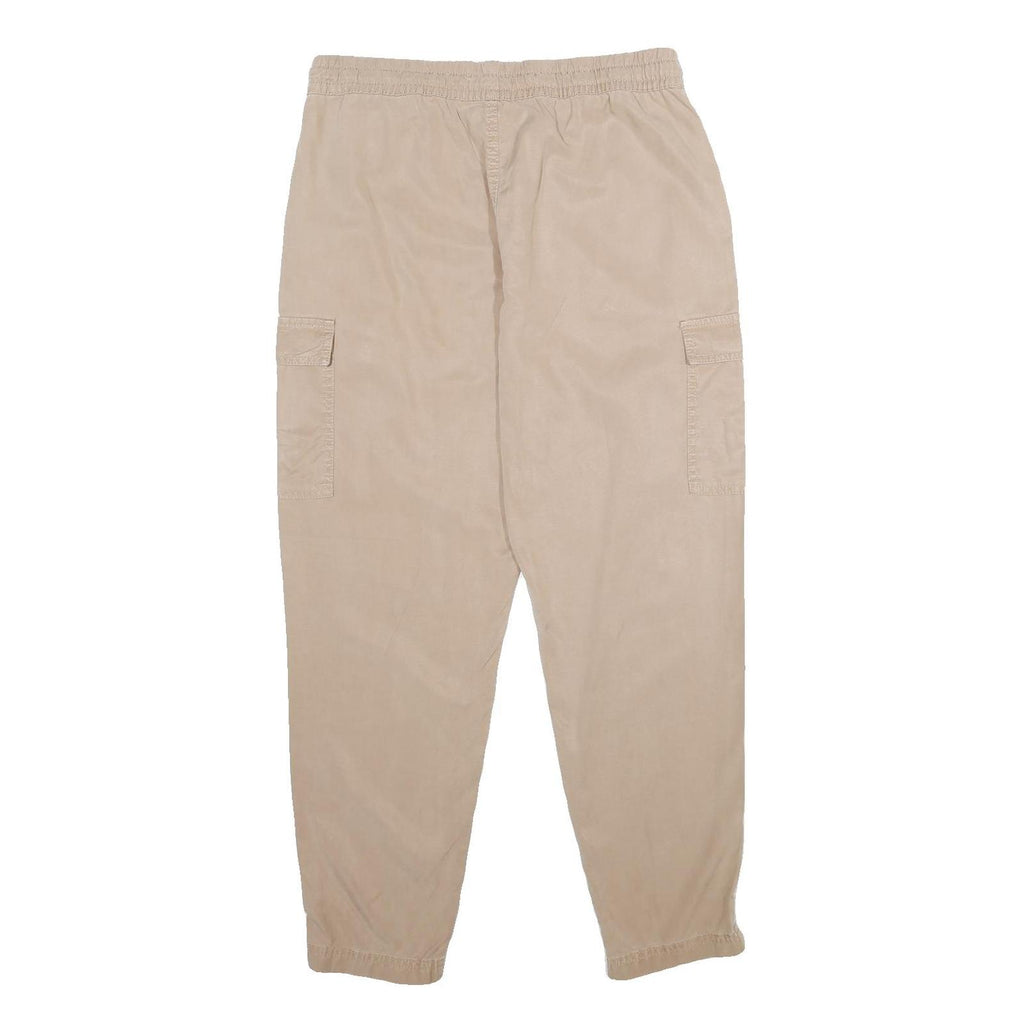 CLOCKHOUSE Womens Relaxed Beige Cotton Blend Drawstring Pocket Trousers W30 L30