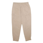 CLOCKHOUSE Womens Relaxed Beige Cotton Blend Drawstring Pocket Trousers W30 L30