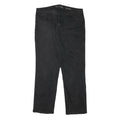 CALVIN KLEIN JEANS Womens Black Regular Straight Denim Dark W34 L28 Zip Casual