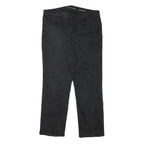 CALVIN KLEIN JEANS Womens Black Regular Straight Denim Dark W34 L28 Zip Casual