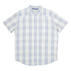 WRANGLER Mens Shirt Blue Check Short Sleeve L