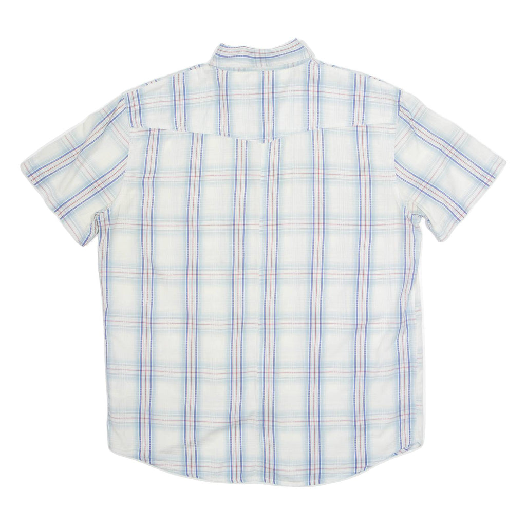 WRANGLER Mens Shirt Blue Check Short Sleeve L