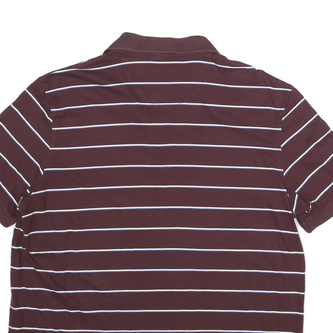 CALVIN KLEIN Mens Maroon & White Striped Short Sleeve Polo Shirt L Cotton Casual