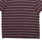 CALVIN KLEIN Mens Maroon & White Striped Short Sleeve Polo Shirt L Cotton Casual