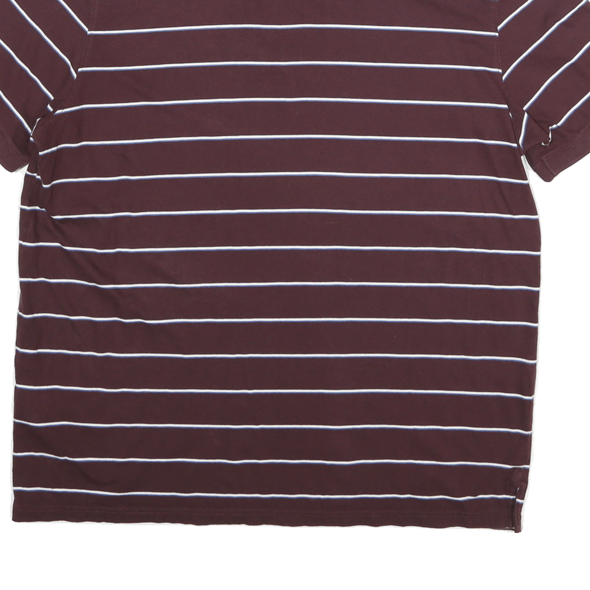 CALVIN KLEIN Mens Maroon & White Striped Short Sleeve Polo Shirt L Cotton Casual