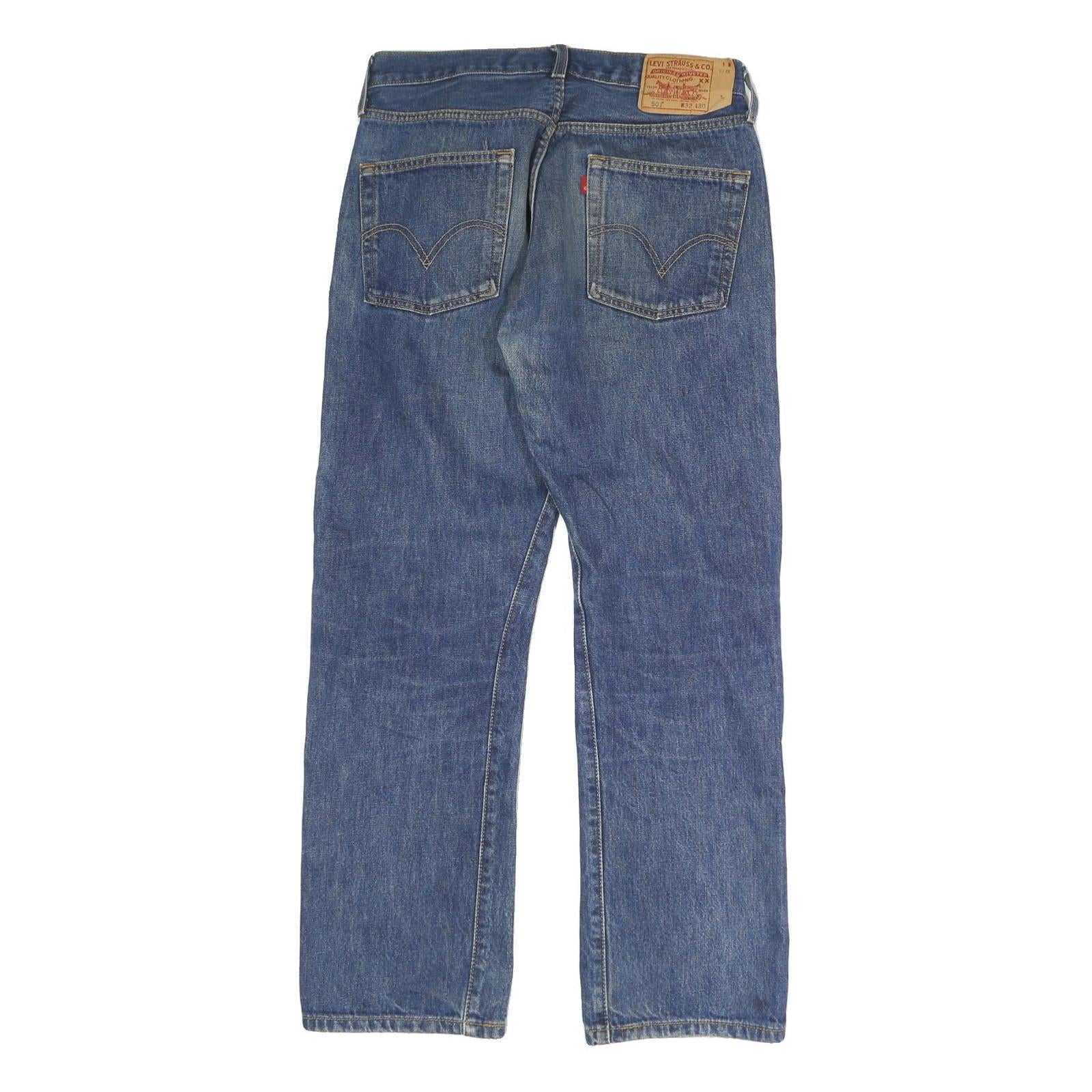 LEVI'S 501 Mens Jeans Blue Regular Straight Denim Medium W31 L29 Classic Button