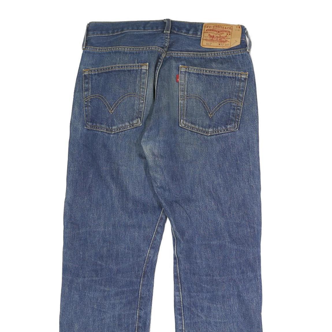 LEVI'S 501 Mens Jeans Blue Regular Straight Denim Medium W31 L29 Classic Button