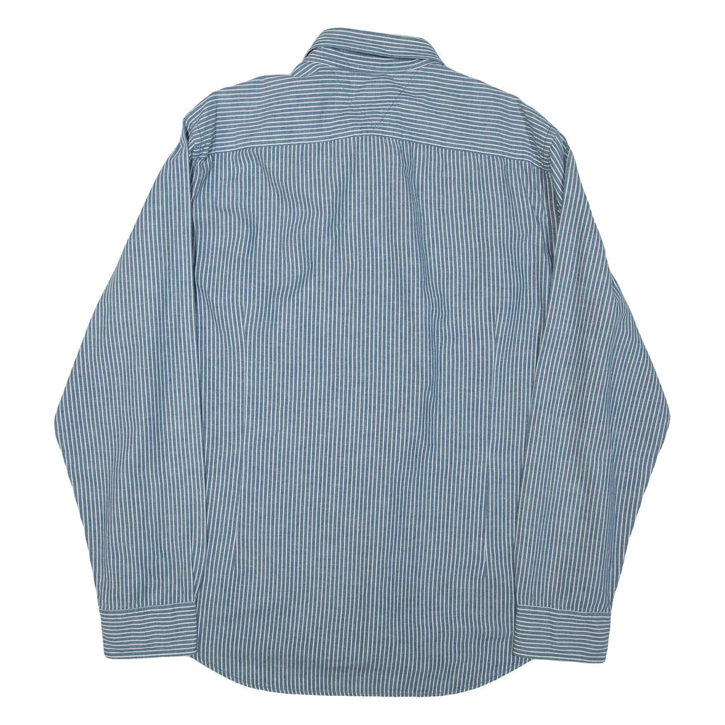 TOMMY HILFIGER Mens Shirt Blue Striped Long Sleeve 2XL