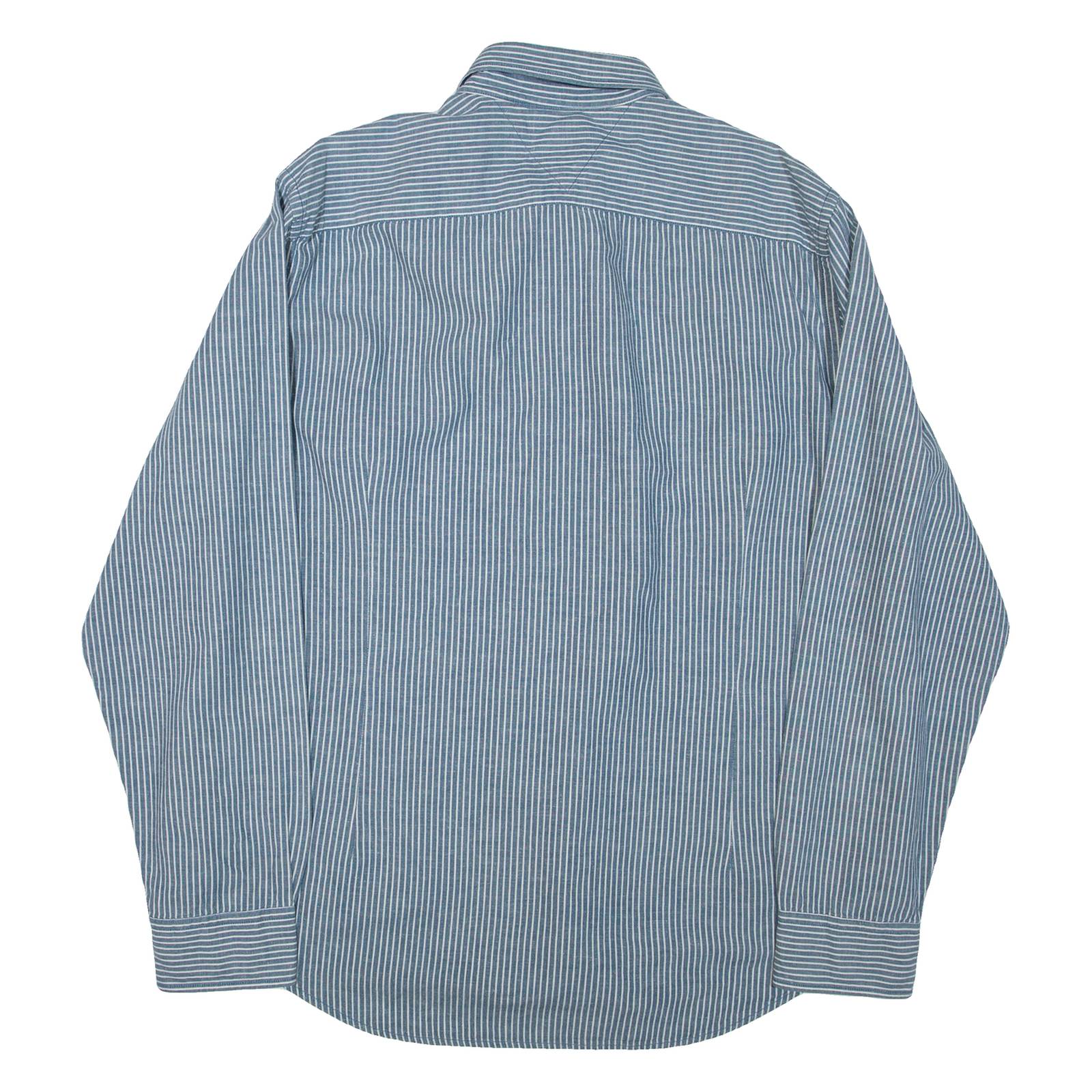 TOMMY HILFIGER Mens Shirt Blue Striped Long Sleeve 2XL
