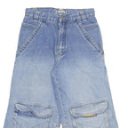 ONE WAY Womens Denim Blue Cargo Shorts 357 Patch XXS W24 Casual Summer