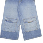 ONE WAY Womens Denim Blue Cargo Shorts 357 Patch XXS W24 Casual Summer