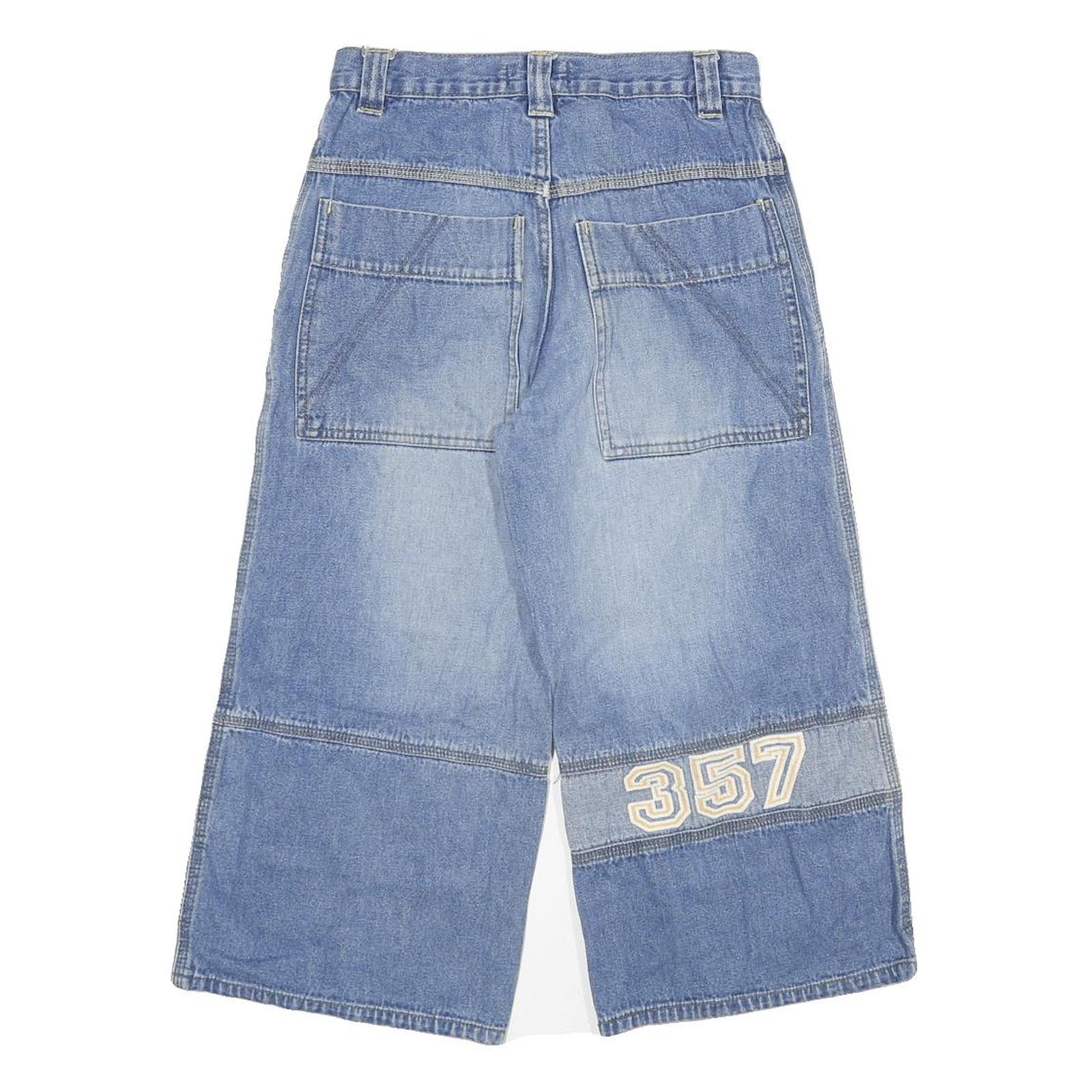 ONE WAY Womens Denim Blue Cargo Shorts 357 Patch XXS W24 Casual Summer