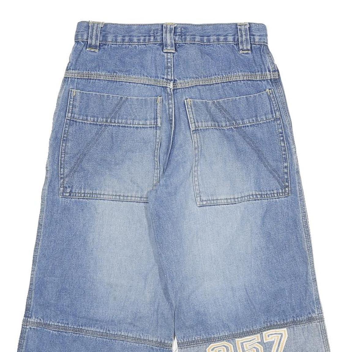 ONE WAY Womens Denim Blue Cargo Shorts 357 Patch XXS W24 Casual Summer