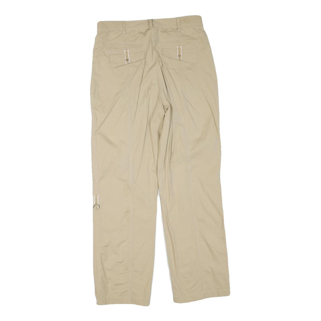 VICE VERSA Womens Cotton Blend Beige Regular Fit Straight Leg Trousers W30 L28