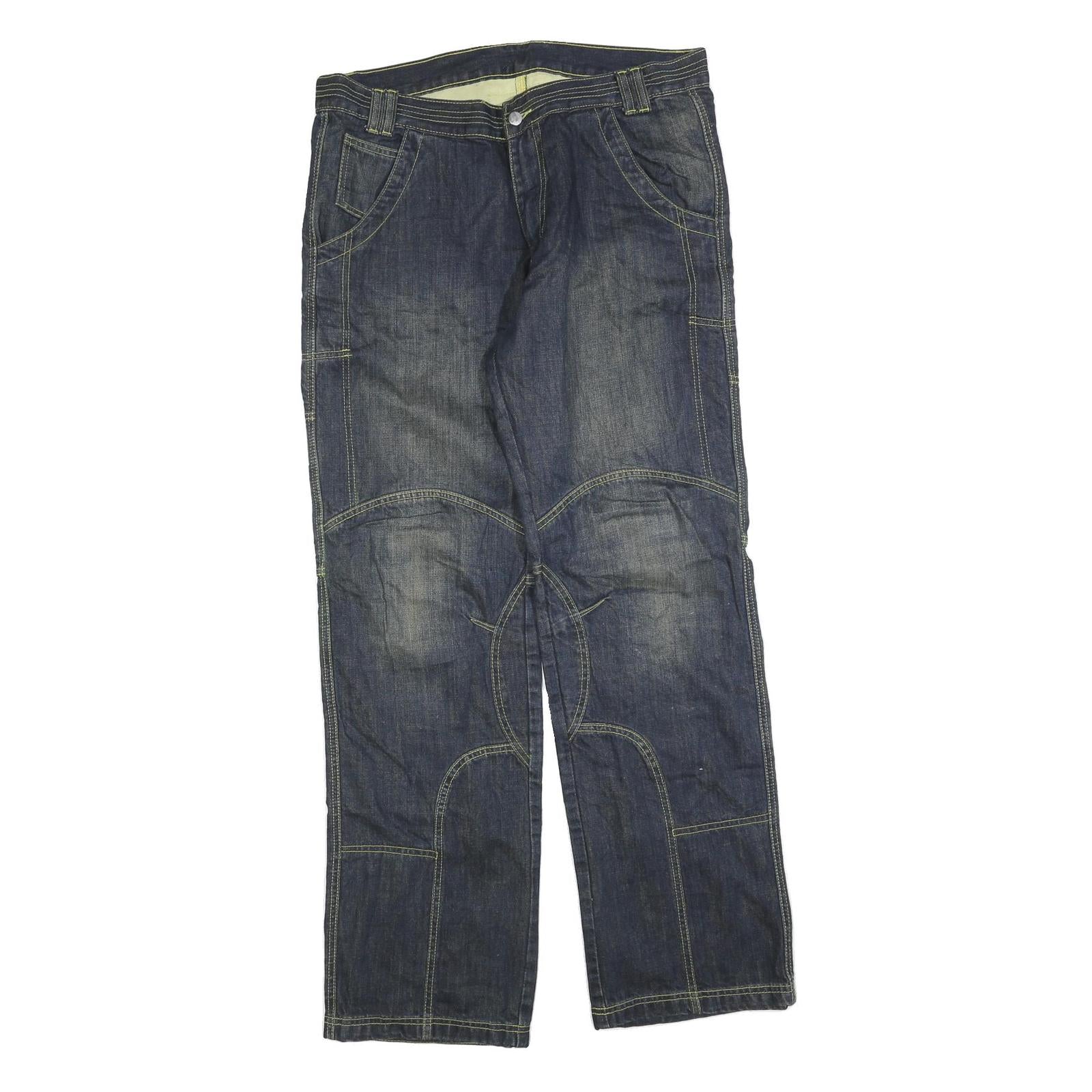 HELLFIRE Mens Jeans Blue Relaxed Straight Denim Medium W38 L36 Casual Workwear