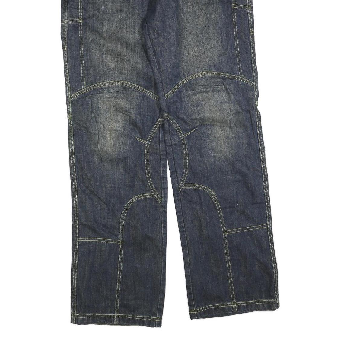 HELLFIRE Mens Jeans Blue Relaxed Straight Denim Medium W38 L36 Casual Workwear