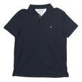 NAUTICA Mens Navy Blue Slim Fit Short Sleeve Plain Polo Shirt XL Classic