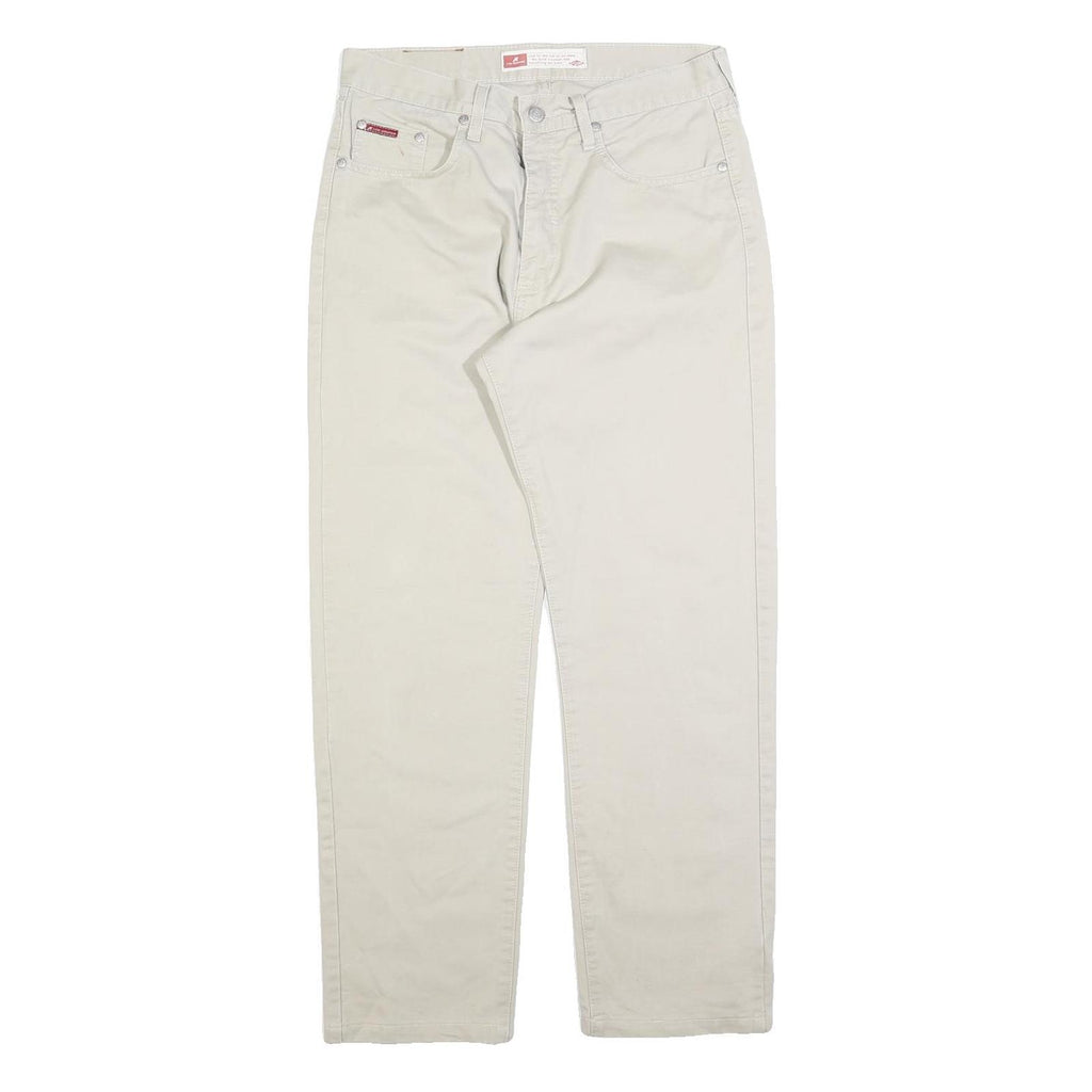 LEE COOPER Mens Cotton Blend Beige Regular Straight Trousers W32 L29 Classic Zip