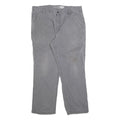 CARHARTT Mens Relaxed Grey Cotton Blend Zip Trousers W38 L30 Workwear Casual